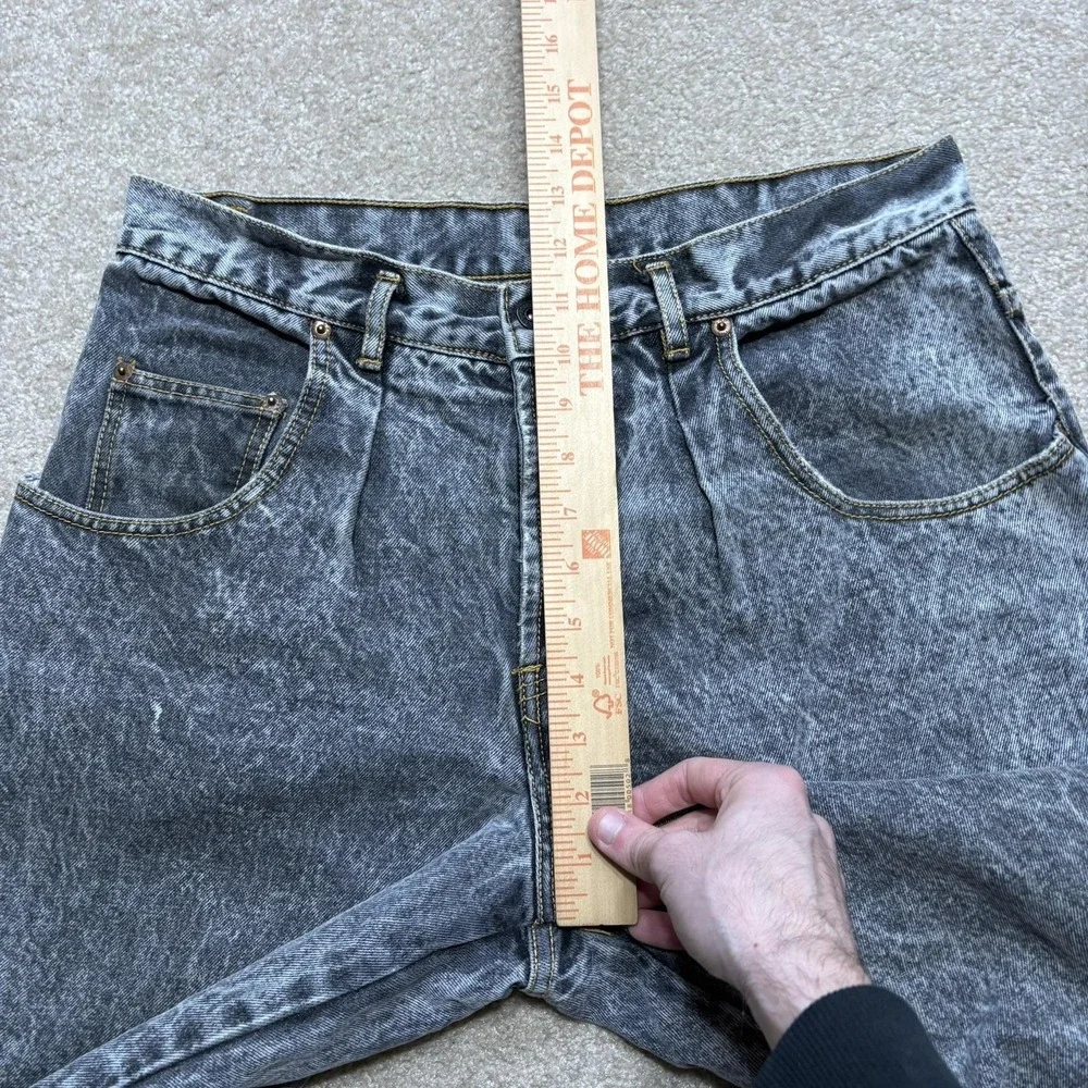 Vtg 80s Gap Jeans 32x30.5 Gray Relaxed Tapered Acid Wash Button Fly Denim Pants